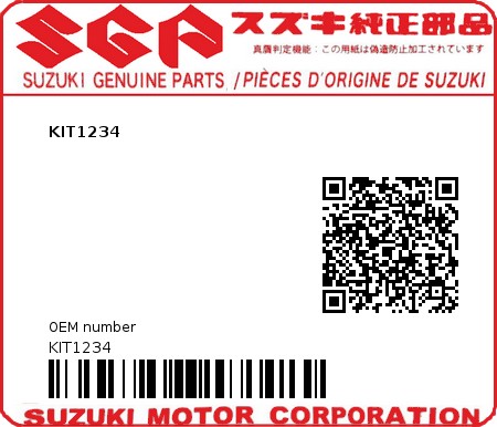 Product image: Suzuki - KIT1234 - KIT1234  0