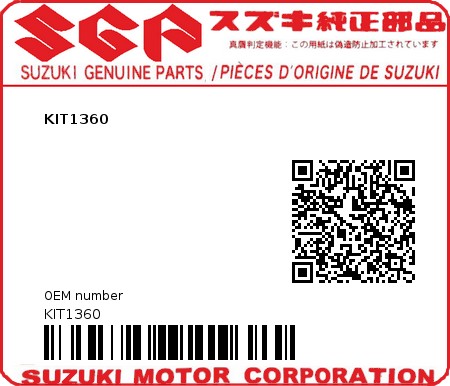 Product image: Suzuki - KIT1360 - KIT1360  0