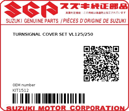 Product image: Suzuki - KIT1512 - TURNSIGNAL COVER SET VL125/250  0