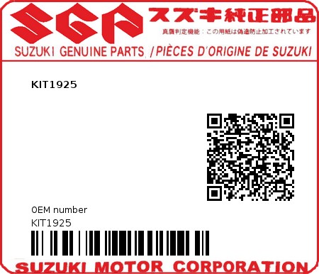 Product image: Suzuki - KIT1925 - KIT1925  0