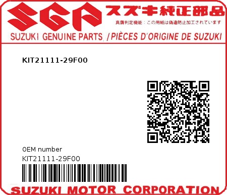 Product image: Suzuki - KIT21111-29F00 - KIT21111-29F00  0