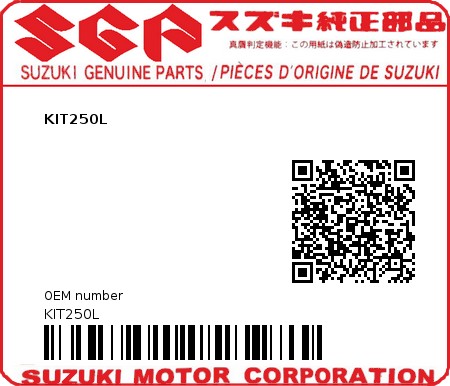 Product image: Suzuki - KIT250L - KIT250L  0