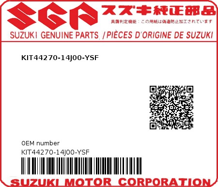 Product image: Suzuki - KIT44270-14J00-YSF - KIT44270-14J00-YSF  0