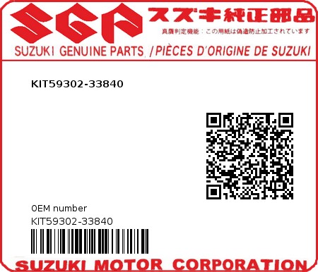 Product image: Suzuki - KIT59302-33840 - KIT59302-33840  0
