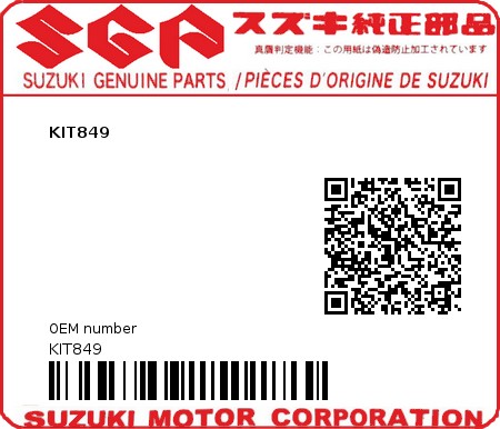 Product image: Suzuki - KIT849 - KIT849  0