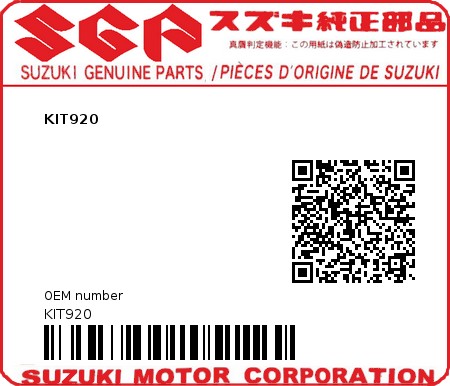 Product image: Suzuki - KIT920 - KIT920  0