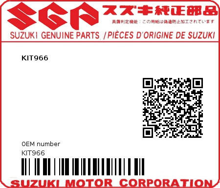 Product image: Suzuki - KIT966 - KIT966  0