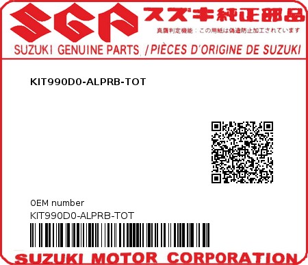 Product image: Suzuki - KIT990D0-ALPRB-TOT - KIT990D0-ALPRB-TOT  0