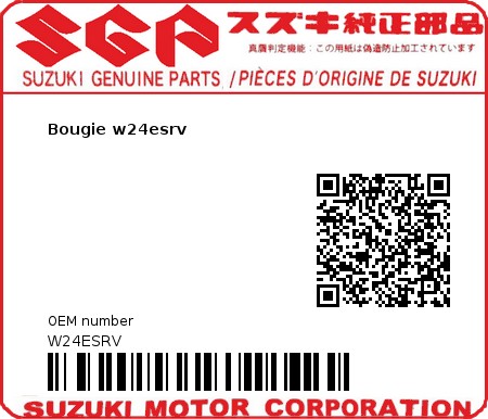 Product image: Suzuki - W24ESRV - Bougie w24esrv  0