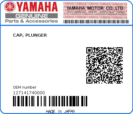 Product image: Yamaha - 127141740000 - CAP, PLUNGER  0