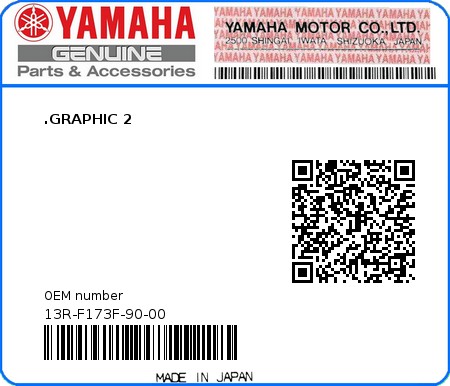 Product image: Yamaha - 13R-F173F-90-00 - .GRAPHIC 2  0