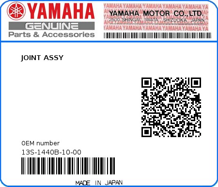 Product image: Yamaha - 13S-1440B-10-00 - JOINT ASSY  0
