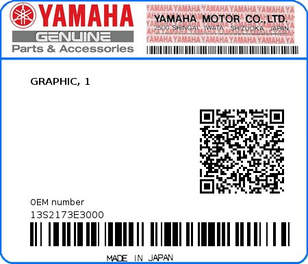 Product image: Yamaha - 13S2173E3000 - GRAPHIC, 1  0
