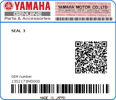 Product image: Yamaha - 13S2173M0000 - SEAL 3  0