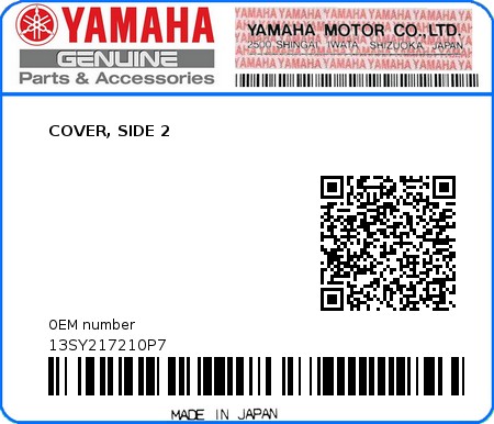 Product image: Yamaha - 13SY217210P7 - COVER, SIDE 2  0