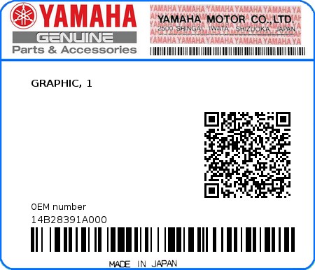 Product image: Yamaha - 14B28391A000 - GRAPHIC, 1  0