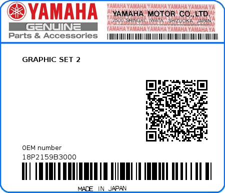 Product image: Yamaha - 18P2159B3000 - GRAPHIC SET 2  0