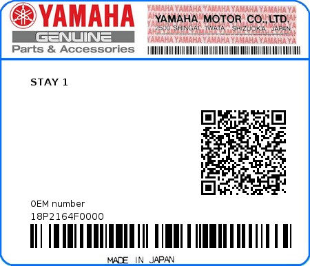 Product image: Yamaha - 18P2164F0000 - STAY 1  0
