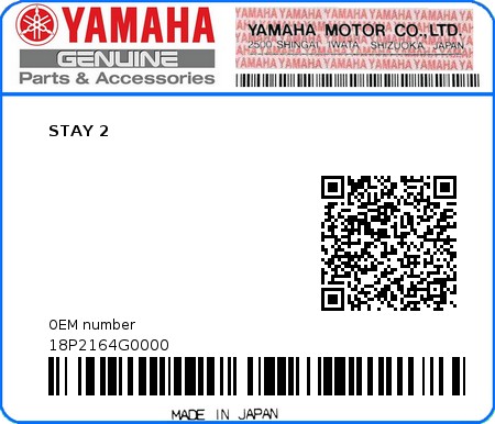 Product image: Yamaha - 18P2164G0000 - STAY 2  0