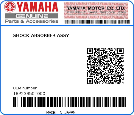Product image: Yamaha - 18P23350T000 - SHOCK ABSORBER ASSY  0