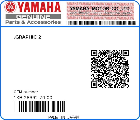 Product image: Yamaha - 1KB-28392-70-00 - .GRAPHIC 2  0