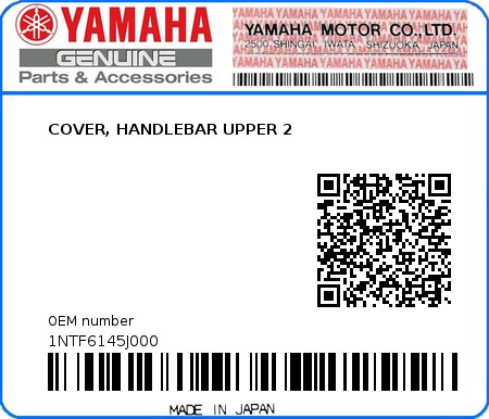 Product image: Yamaha - 1NTF6145J000 - COVER, HANDLEBAR UPPER 2  0