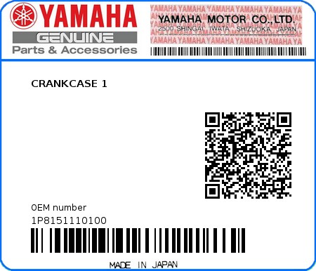 Product image: Yamaha - 1P8151110100 - CRANKCASE 1  0