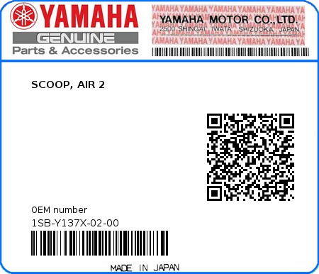 Product image: Yamaha - 1SB-Y137X-02-00 - SCOOP, AIR 2  0