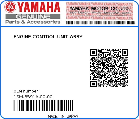 Product image: Yamaha - 1SM-8591A-00-00 - ENGINE CONTROL UNIT ASSY  0