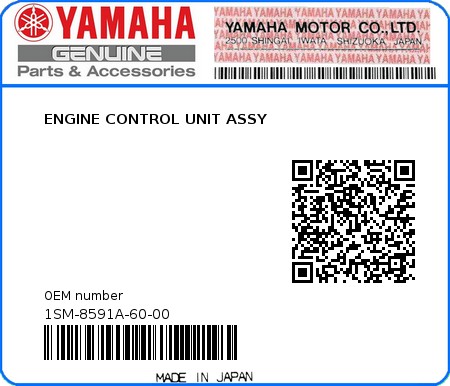 Product image: Yamaha - 1SM-8591A-60-00 - ENGINE CONTROL UNIT ASSY  0