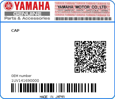 Product image: Yamaha - 1UV141690000 - CAP  0