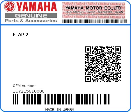 Product image: Yamaha - 1UY215610000 - FLAP 2   0