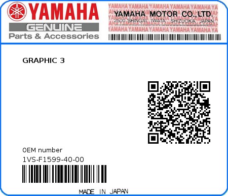 Product image: Yamaha - 1VS-F1599-40-00 - GRAPHIC 3  0