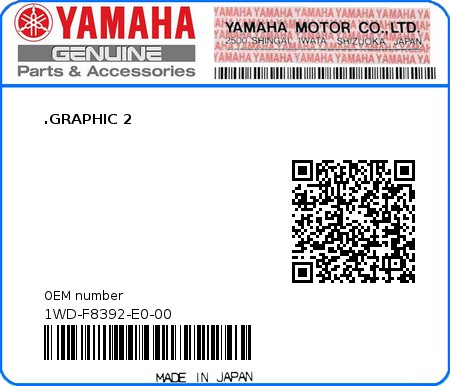 Product image: Yamaha - 1WD-F8392-E0-00 - .GRAPHIC 2  0