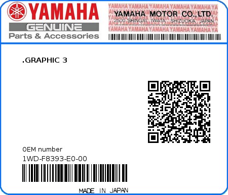 Product image: Yamaha - 1WD-F8393-E0-00 - .GRAPHIC 3  0
