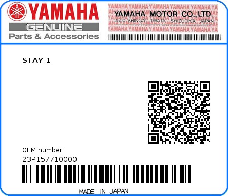 Product image: Yamaha - 23P157710000 - STAY 1  0