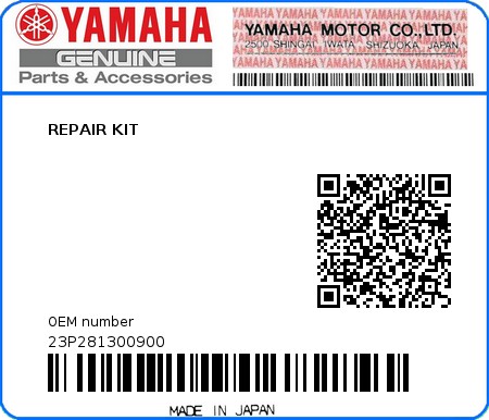 Product image: Yamaha - 23P281300900 - REPAIR KIT  0