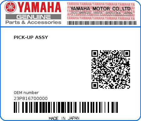 Product image: Yamaha - 23P816700000 - PICK-UP ASSY  0