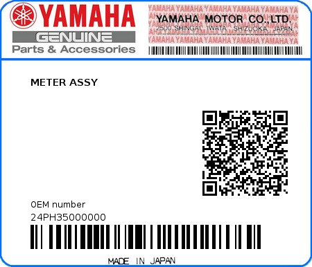 Product image: Yamaha - 24PH35000000 - METER ASSY  0
