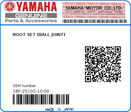 Product image: Yamaha - 28P-2510G-10-00 - BOOT SET (BALL JOINT)  0
