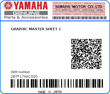 Product image: Yamaha - 2B7F17AAC000 - GRAPHIC MASTER SHEET 1  0