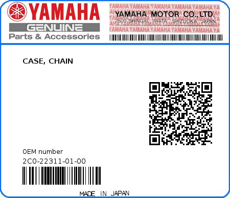 Product image: Yamaha - 2C0-22311-01-00 - CASE, CHAIN  0