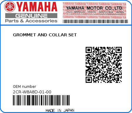 Product image: Yamaha - 2CR-W8A8D-01-00 - GROMMET AND COLLAR SET  0