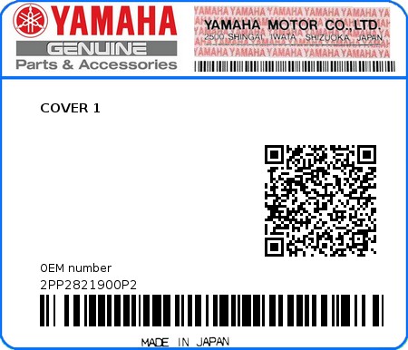 Product image: Yamaha - 2PP2821900P2 - COVER 1  0