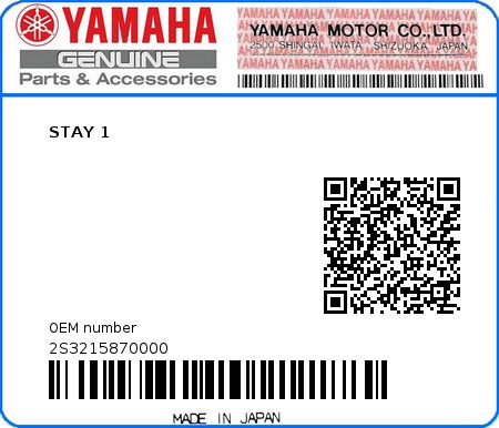 Product image: Yamaha - 2S3215870000 - STAY 1  0
