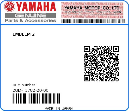 Product image: Yamaha - 2UD-F1782-20-00 - EMBLEM 2  0