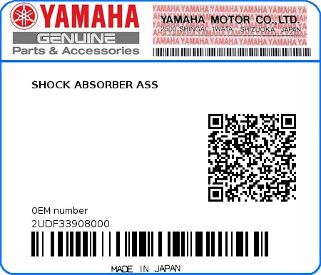 Product image: Yamaha - 2UDF33908000 - SHOCK ABSORBER ASS  0