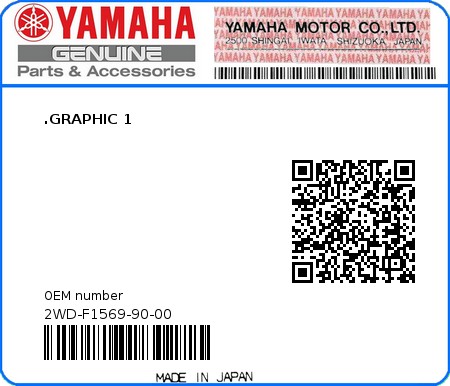 Product image: Yamaha - 2WD-F1569-90-00 - .GRAPHIC 1  0