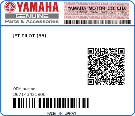 Product image: Yamaha - 367143421900 - JET PILOT (38)   0
