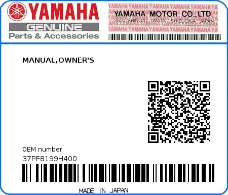 Product image: Yamaha - 37PF8199H400 - MANUAL,OWNER'S  0